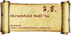 Hirschfeld Beáta névjegykártya